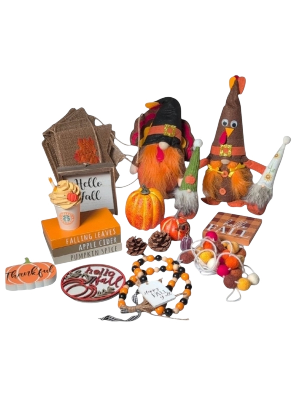 Thanksgiving Fall Tiered Tray Home Decor Bundle